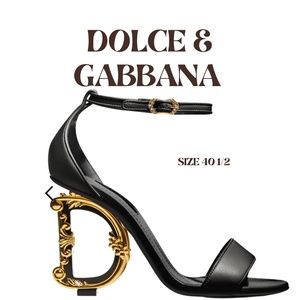 Dolce and Gabbana 105mm Leather Baroque Heels Sz 10.5